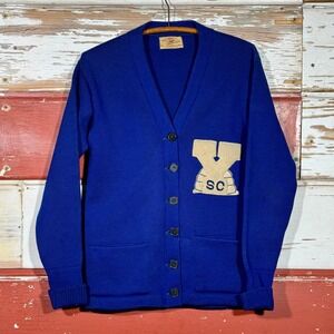 40s - 60s Vintage BYU Brigham Young University Letterman Cardigan SLC Jack Frost